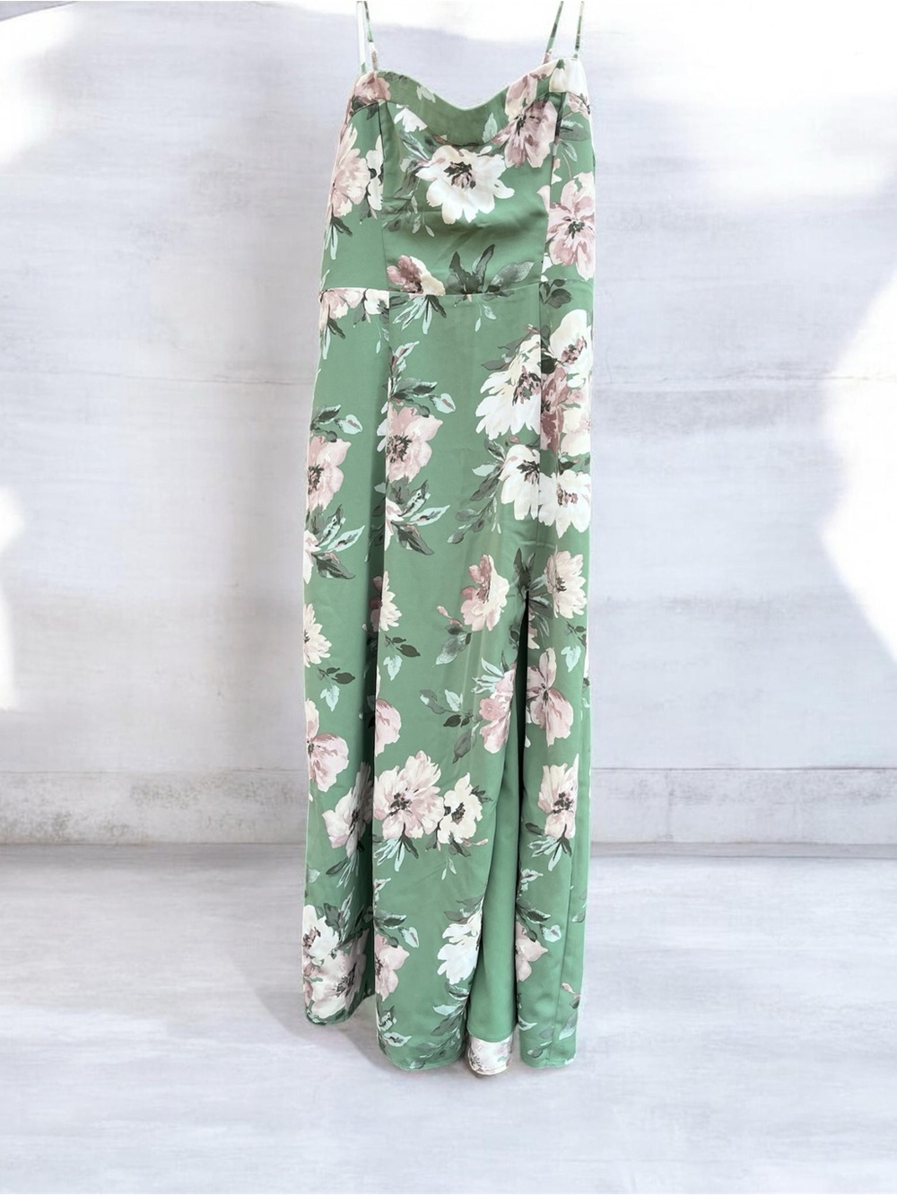 Abercrombie & Fitch Sage Green Floral Camille Midi Dress